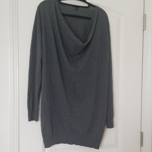 Ann Taylor Tunic Sweater Gray Long Sleeve XL